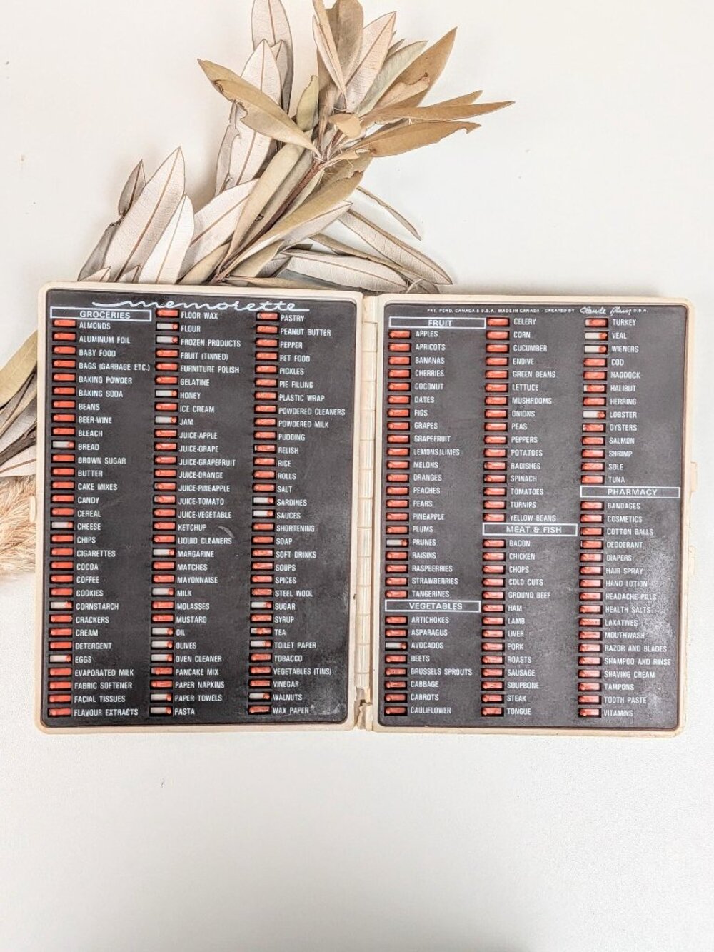 3/$55💫Vintage 1960s Memorette Pocket Grocery List Selector | Travel-Size